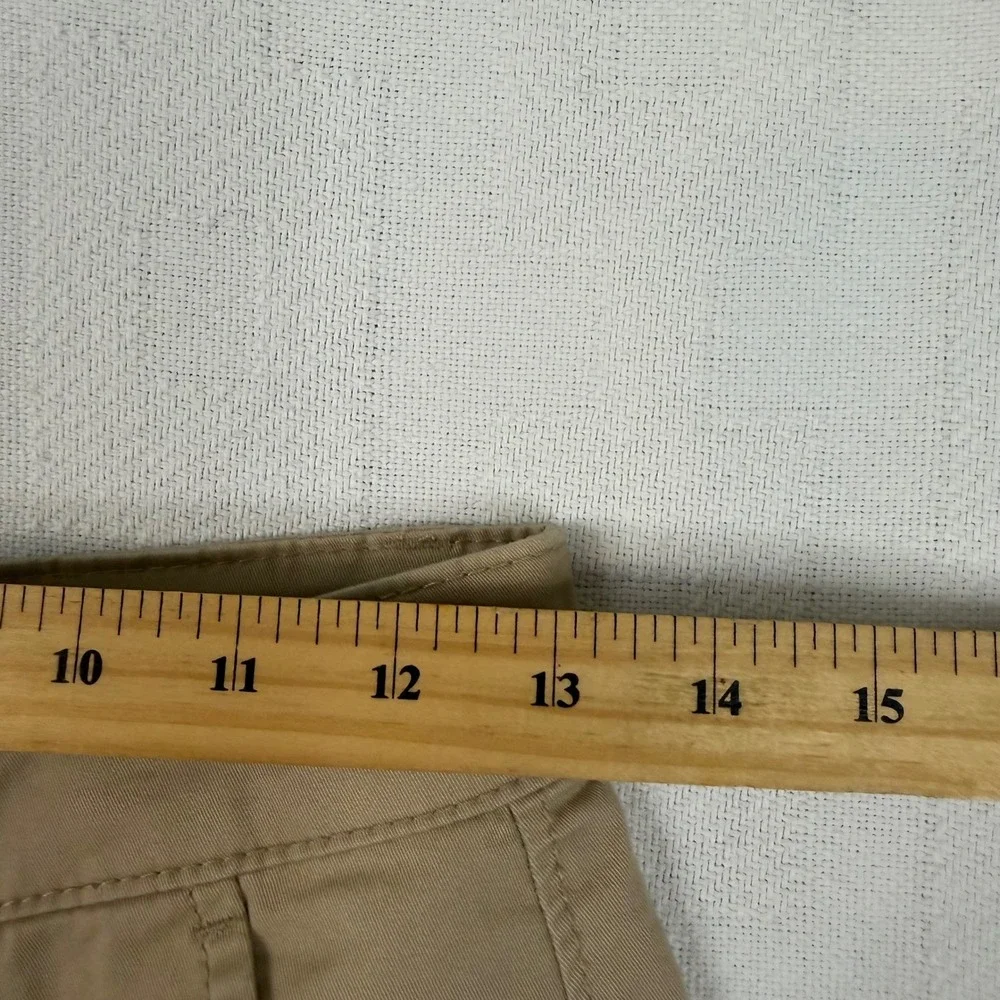 Anne Klein Womens Khaki Chino Shorts Tan Cuffed Mid Rise Size 5